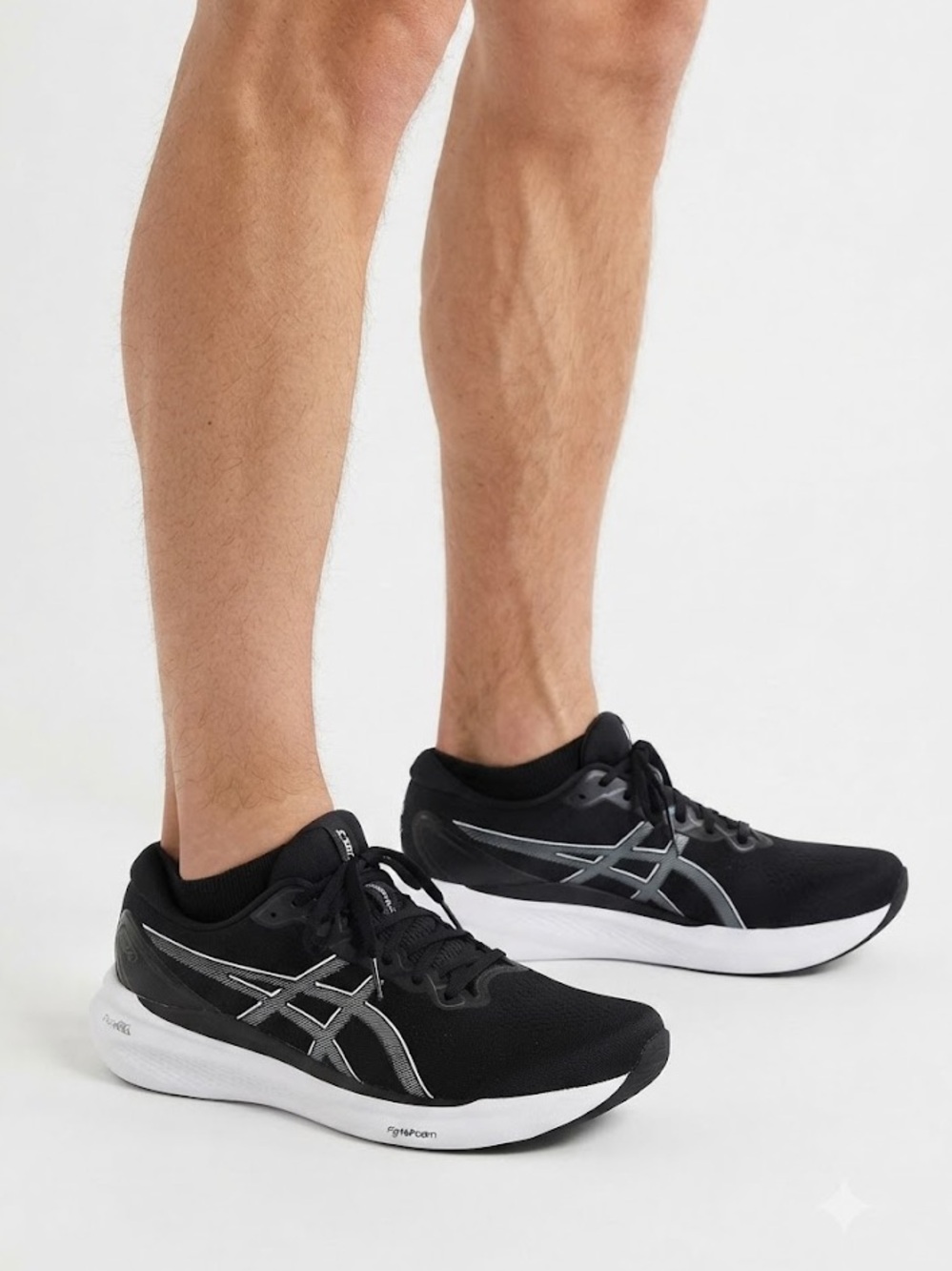 Asics Black and White Athletic Running Shoes - Picture 1 of 7
